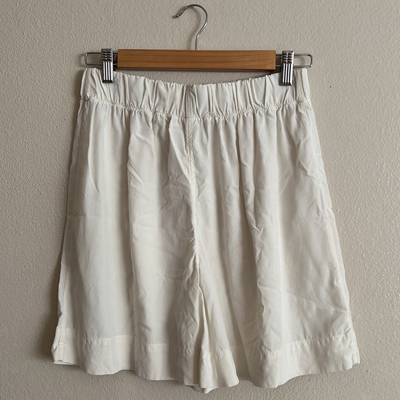 Elizabeth Suzann Silk Ivory Cream Florence High Waisted Shorts - Picture 7 of 11